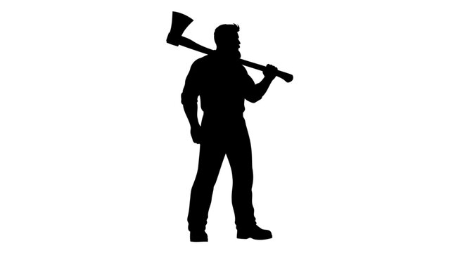 lumberjack silhouette transparent background png for design projects