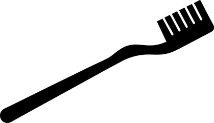 Toothbrush Icon Silhouette Vector Illustration Black
