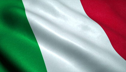 Obraz premium Italy flag. Green, white, red vertical stripes. Waving flag. National pride concept.