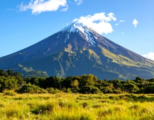 Mount Taranaki's Majestic Peak: A Stunning Natural Landscape of New Zealand