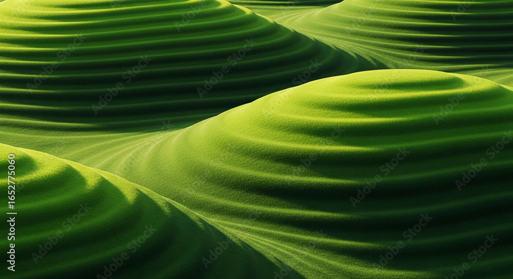 Poster abstract image of green, undulating hills, creating a textured, flowing visual effect symbolizing na