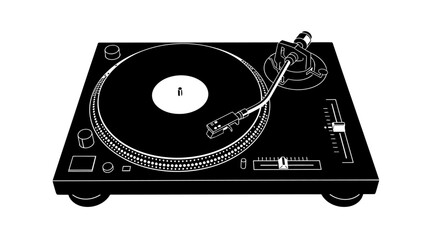 transparent background turntable illustration isolated dj mixer for design projects