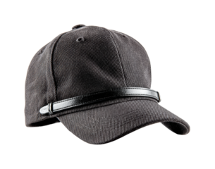 Unique black cap fashion item for events high-quality product isolated on transparent background, png