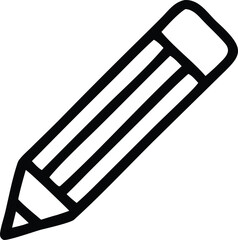 Simple hand drawn sketch of a classic wooden pencil with eraser ideal for educational and creative concepts