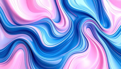 Obraz premium Dynamic abstract fluid art with vibrant blue and pink waves perfect for modern design projects