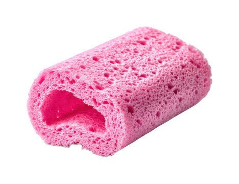 Cleaning action with a pink sponge home environment product isolated on transparent background, png - Powered by Adobe