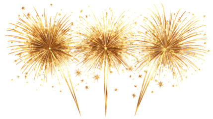 Radiant Golden Fireworks Display Against a Neutral Backdrop Illuminating the Night Sky with Sparkling Bursts