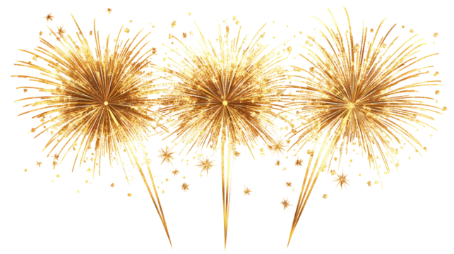 Radiant Golden Fireworks Display Against a Neutral Backdrop Illuminating the Night Sky with Sparkling Bursts