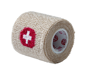 First aid action medical supplies bandage roll healthcare isolated on transparent background, png