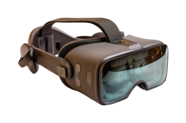 Innovative virtual reality headset for gaming tech expo product showcase isolated on transparent background, png