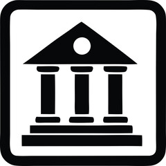 Classic greek temple icon symbolizing government finance and public institutions with a pediment and columns