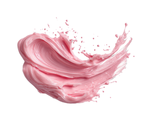 Creative pink paint swirl digital abstract texture isolated on transparent background, png