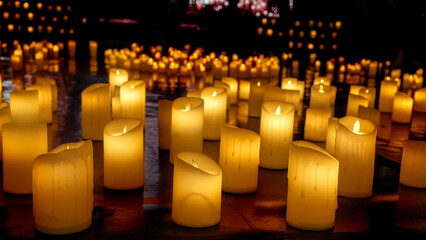 candles on the concert stage background for design purpose