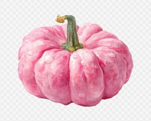 Watercolor dusty pink pumpkin, perfect for rustic autumn crafts, romantic decor and cozy seasonal designs. Vector illustration.