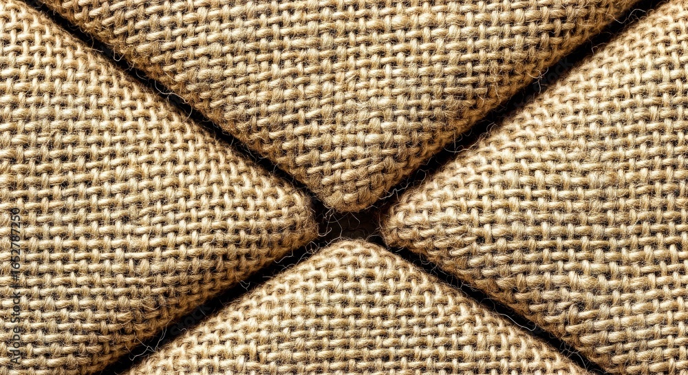 Poster diffused geometric jute fabric extreme close-up abstract coarse fiber triangular texture