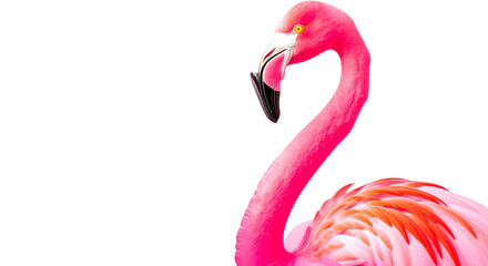 Fototapeta premium pink flamingo on white background