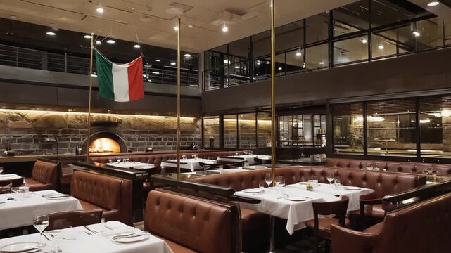 Italian flag at an Italian restaurant.