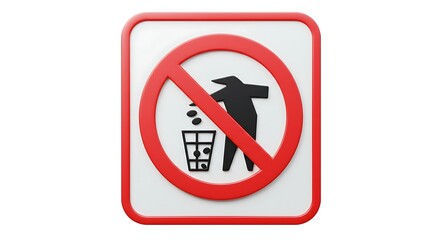 Prohibition Sign Indicating No Disposal in Waste Bins