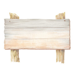 Wooden signboard hang with ropes,cartoon illustration of game art,clipart,transparent background.