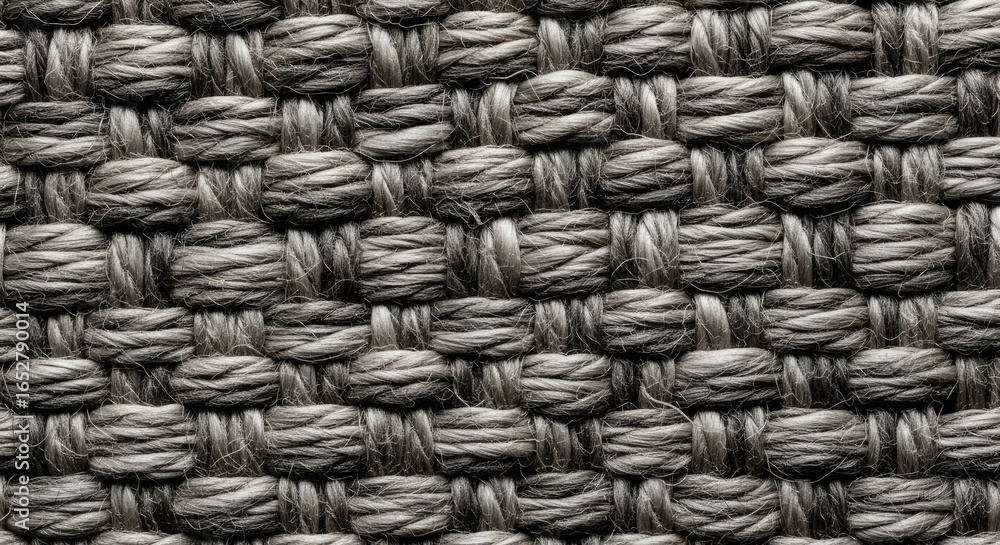 Poster geometric abstract woven wool texture extreme close-up with repeating grid pattern