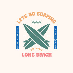 Surf Badge Design vintage for tshirt, poster and other uses