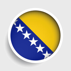 Flag of Bosnia and Herzegovina a, round icon with shadow, national symbol