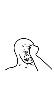 illustration of a wojak crying meme