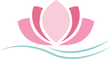 A beautiful pink lotus flower vector illustration 