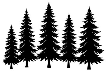 Obraz premium Vector illusion of set of trees