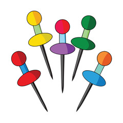 Colorful Push Pins: A Vibrant Collection of Office Supplies