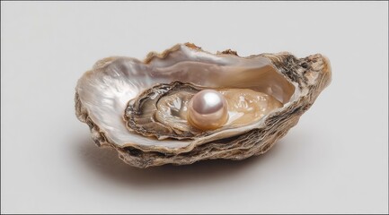 Naklejka premium Pearl nestled within an oyster shell (1)