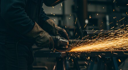 sparks from a grinder