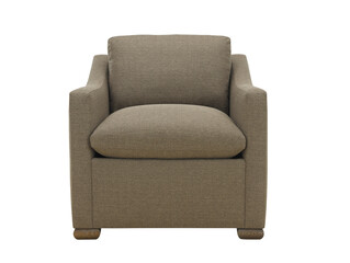 Isolated studio shot of a comfortable modern armchair on a white background + clipping path. Furniture, interior object.