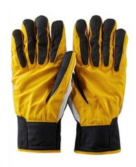 Yellow work gloves, black accents