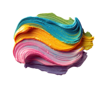 Vibrant paint swirls on creative process colorful above