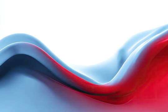 Abstract fluid curves of red and blue