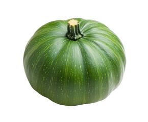 Vibrant green pumpkin with textured rind and stem, perfect for autumn harvest and healthy eating themes.