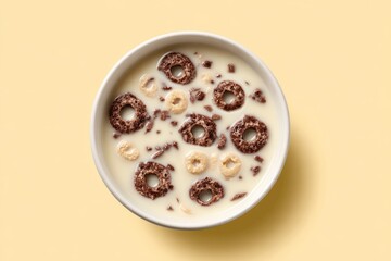 Bowl of breakfast cereal in milk