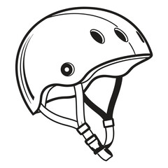 Bike helmet illustration isolated on white background, designed for safety and protection during cycling and other sports activities