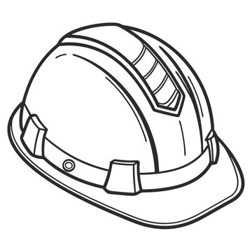 recommend clip art: Illustration of a sturdy and protective hard hat, isolated on white background, essential safety equipment for construction workers and engineers