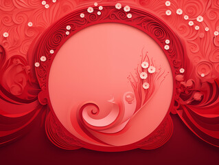 red background with a frame