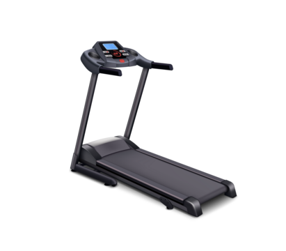 Treadmill: A sleek, modern treadmill stands ready for a workout, with its digital display and inviting surface promising an invigorating exercise session.