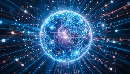 Obraz premium Global network: Connect anywhere on Earth