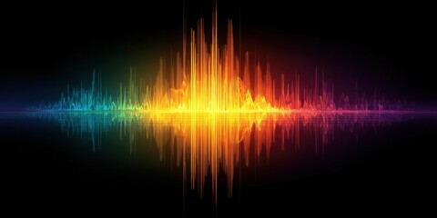 Vibrant Spectrum Equalizer Visual Representation of Digital Audio Waveforms on Dark Background