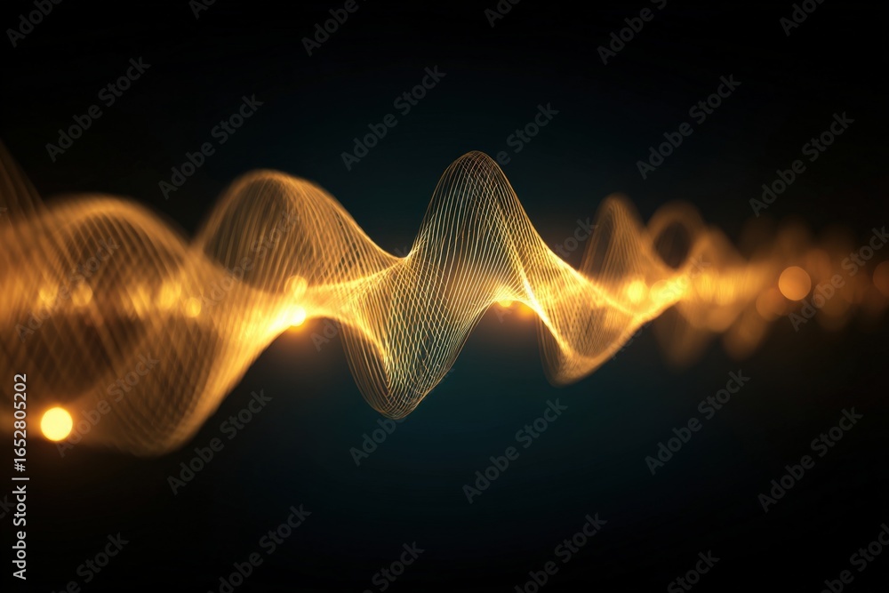 Poster abstract golden wave background - modern design with luminous effect for digital art