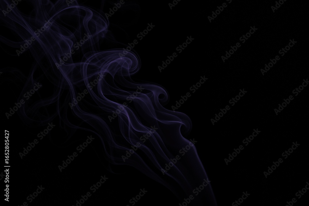 Aufkleber elegant smoke streams on black background - abstract texture with subtle color and motion