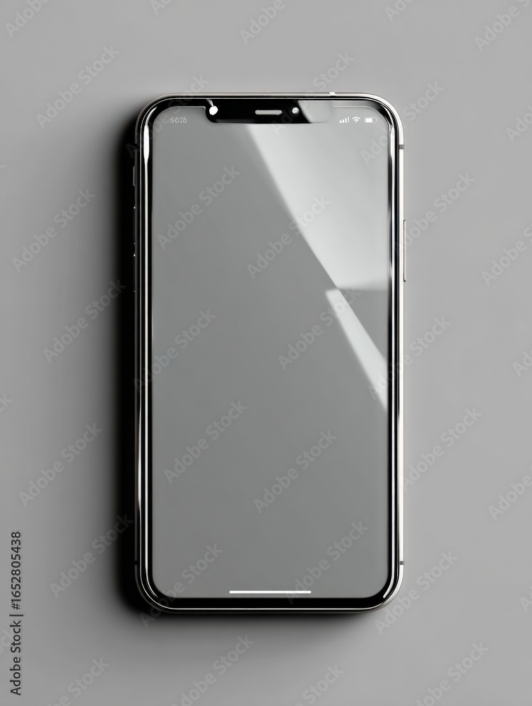 Poster sleek mobile device mockup with clean screen display and modern design for presentation