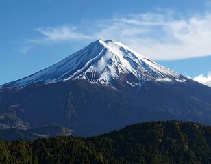 Fototapeta premium Majestic snow-capped mountain peak