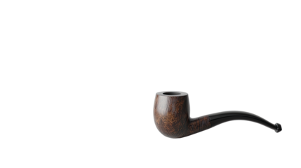 Classic tobacco pipe wooden smoking accessory vintage style handcrafted collectible illustration isolated on white background