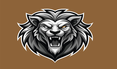 Obraz premium Skull-faced lion king mascot vector illustration design with gothic tattoo art and tribal ornament